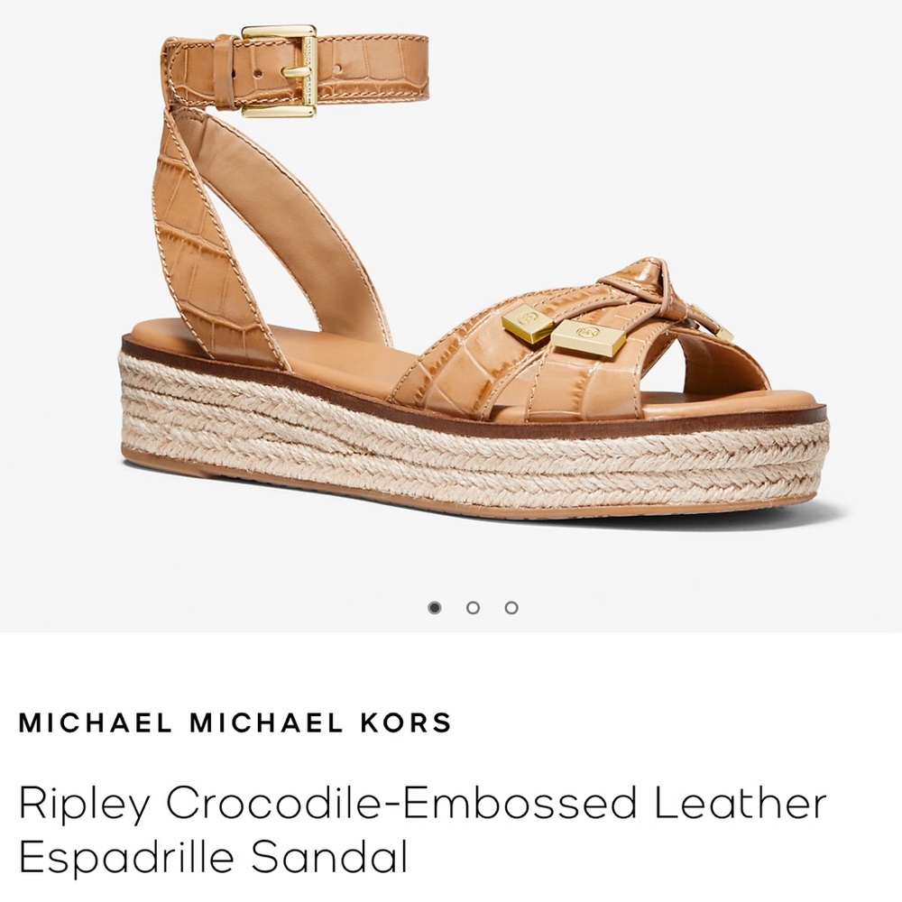 Michael Kors Crocodile-Embossed Leather Espadrille Sandal